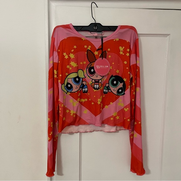 NWT - The Powerpuff Girls Girl Squad Long Sleeve Crop Top - XL - Picture 5 of 6